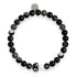 Agate noire | Argent sterling 925 | Bracelet en pierre précieuse et champignon en verre Firefly